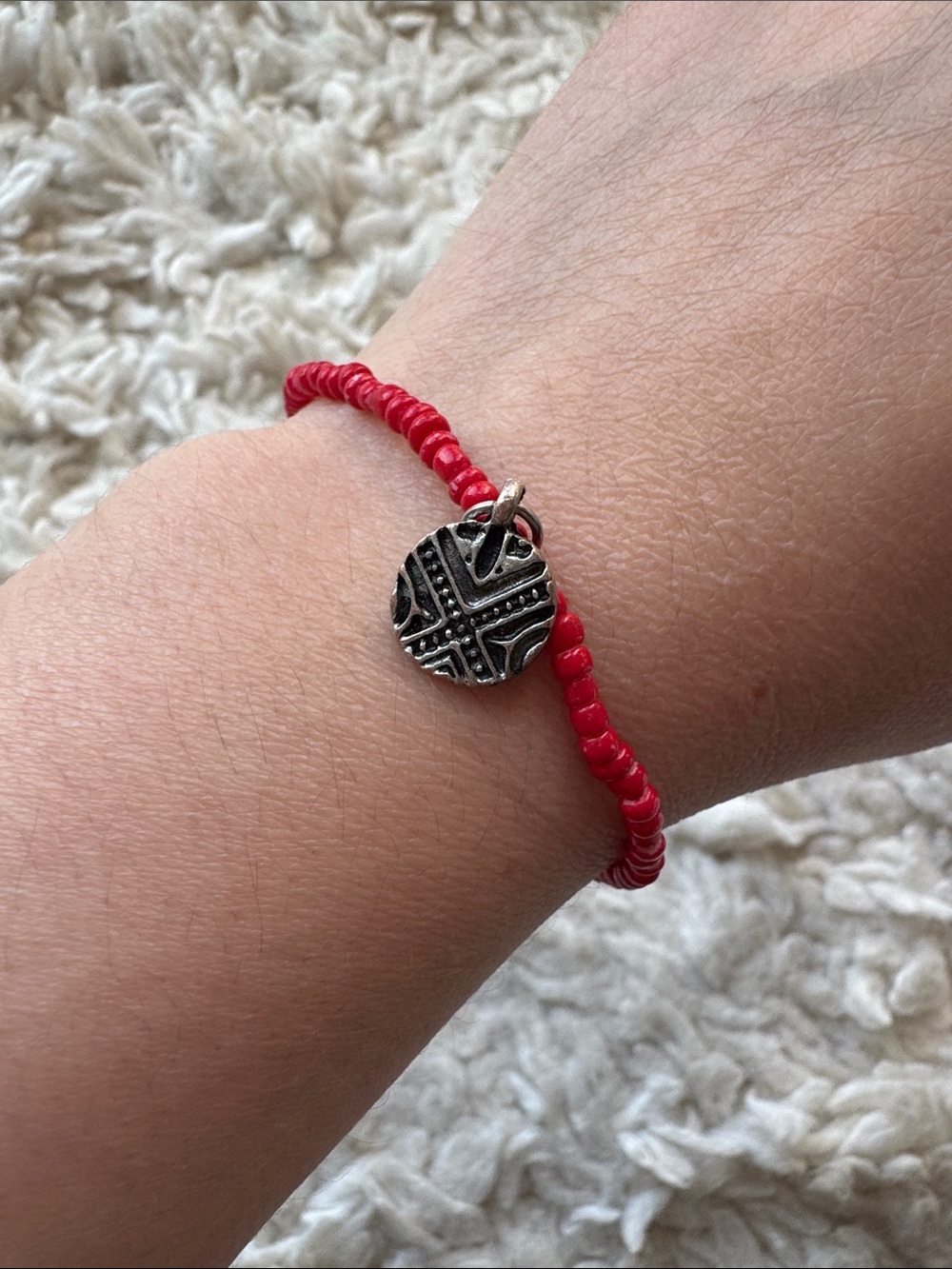 Stretchy Red Bead Bracelet
